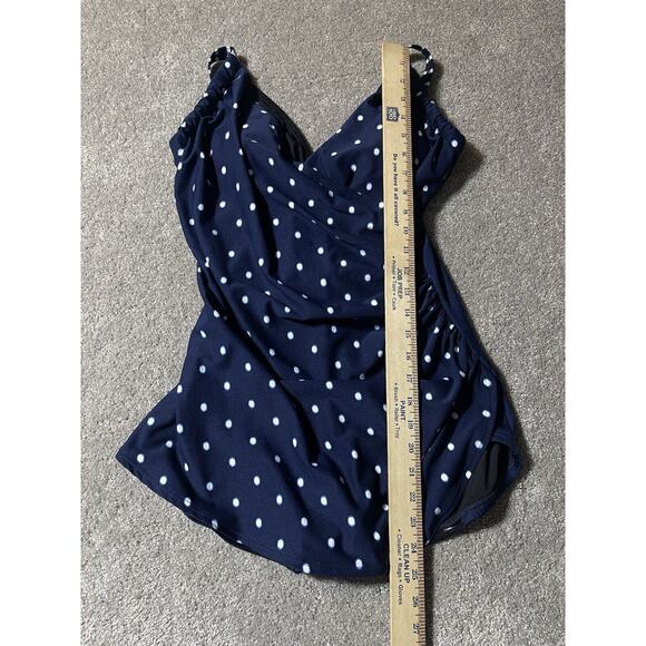 80s 90s Gabar Swimsuit One Piece Size 12 Polka Dot Pinup Retro Coastal Grandma - Picture 5 of 8